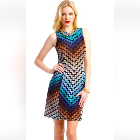 Missoni Dresses & Skirts - MISSONI  Rainbow Zig Zag dress WORN ONCE